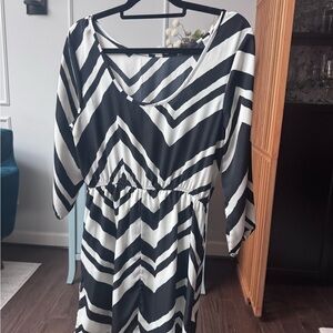 Black and White Chevron Dress